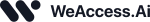 The image contains the logo and name WeAccess.AI with a stylized W on the left side.