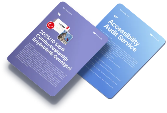 The 2025/10 circular brochure next to an accessibility audit service brochure