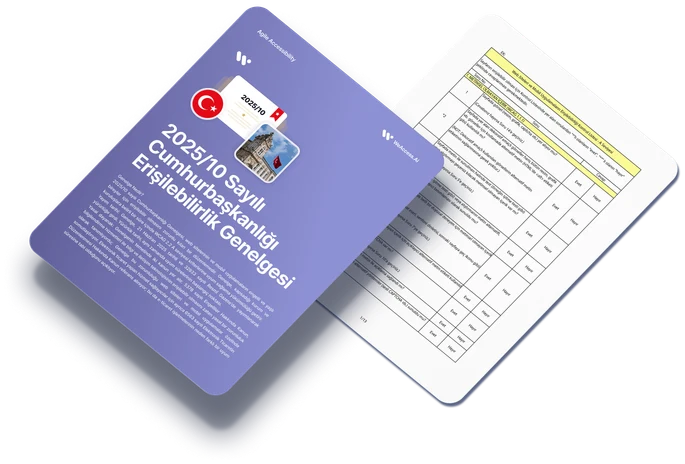 A brochure for Presidential Accessibility Circular 2025/10 next to a printed checklist matrix