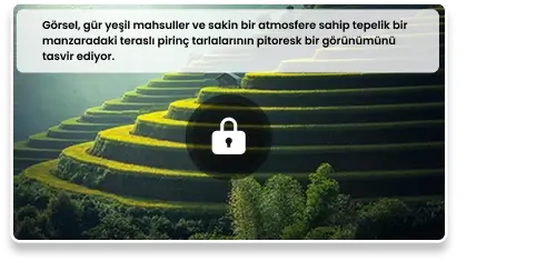 Görüntüde, mavi gökyüzü altında yeşil ürünlerle dolu teraslı bir tarla yer alıyor ve üzerinde Moments in Words yazısı bulunuyor.